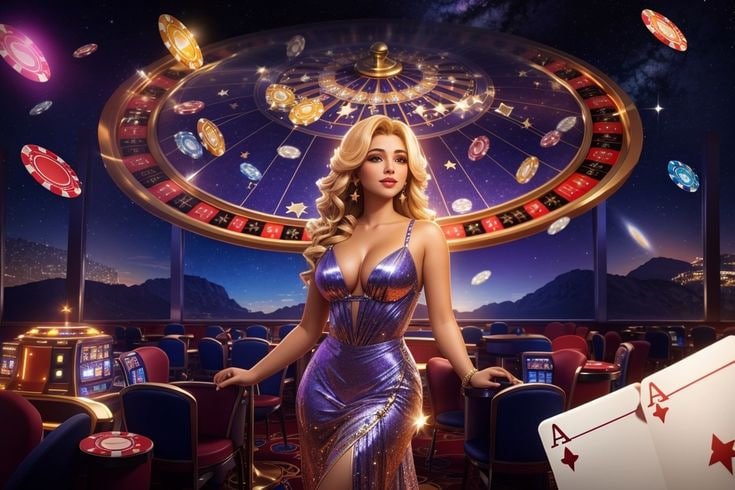 Antarmuka modern permainan Kasino Warga188 menampilkan meja Baccarat dan Blackjack dengan grafis tajam
